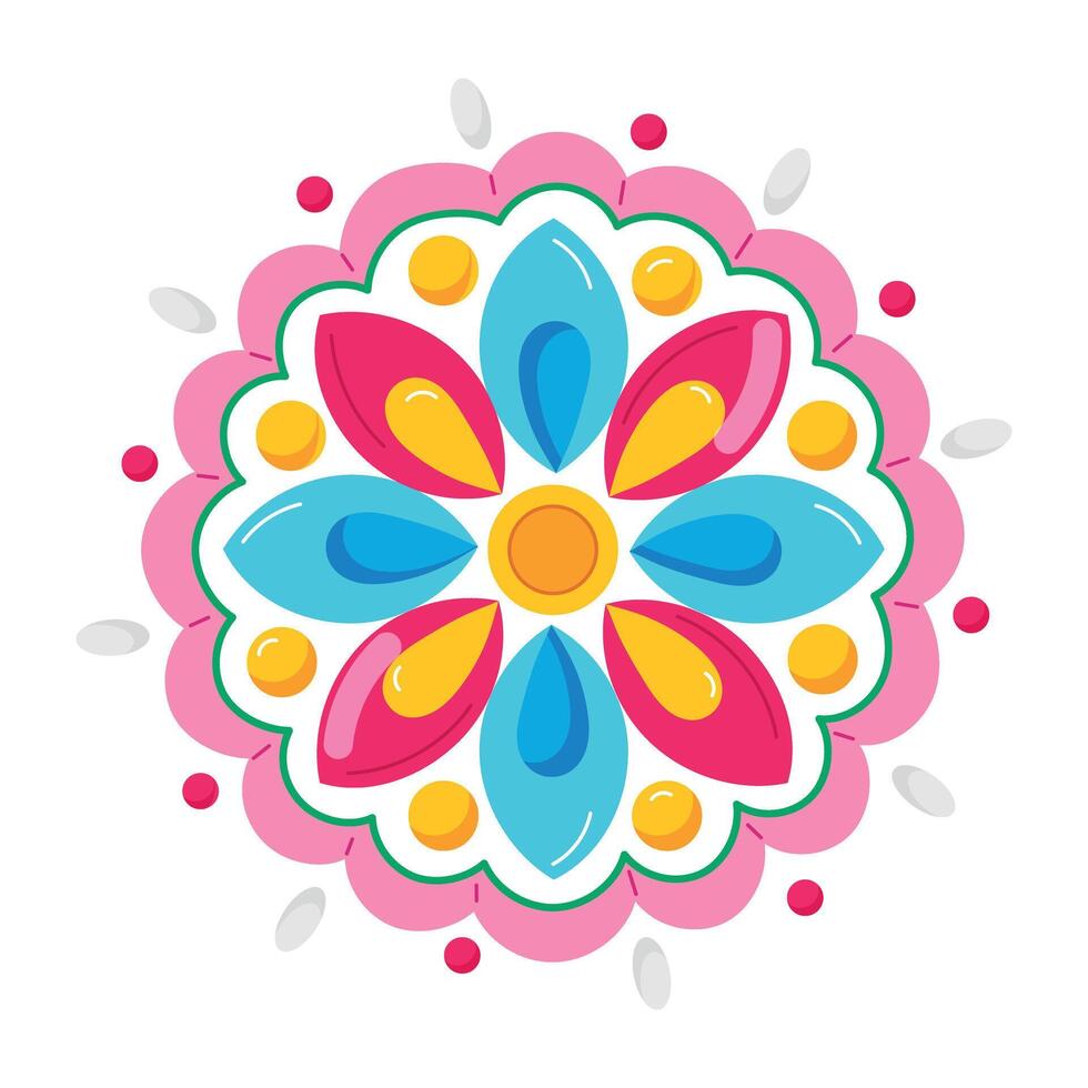 A flat style sticker of carrying powder colours vector