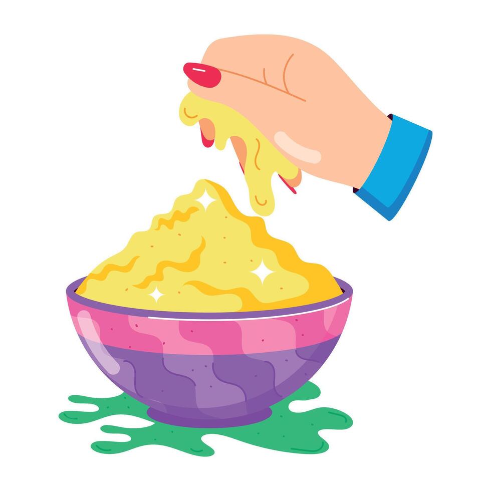 Get this flat style sticker of powder bowl vector
