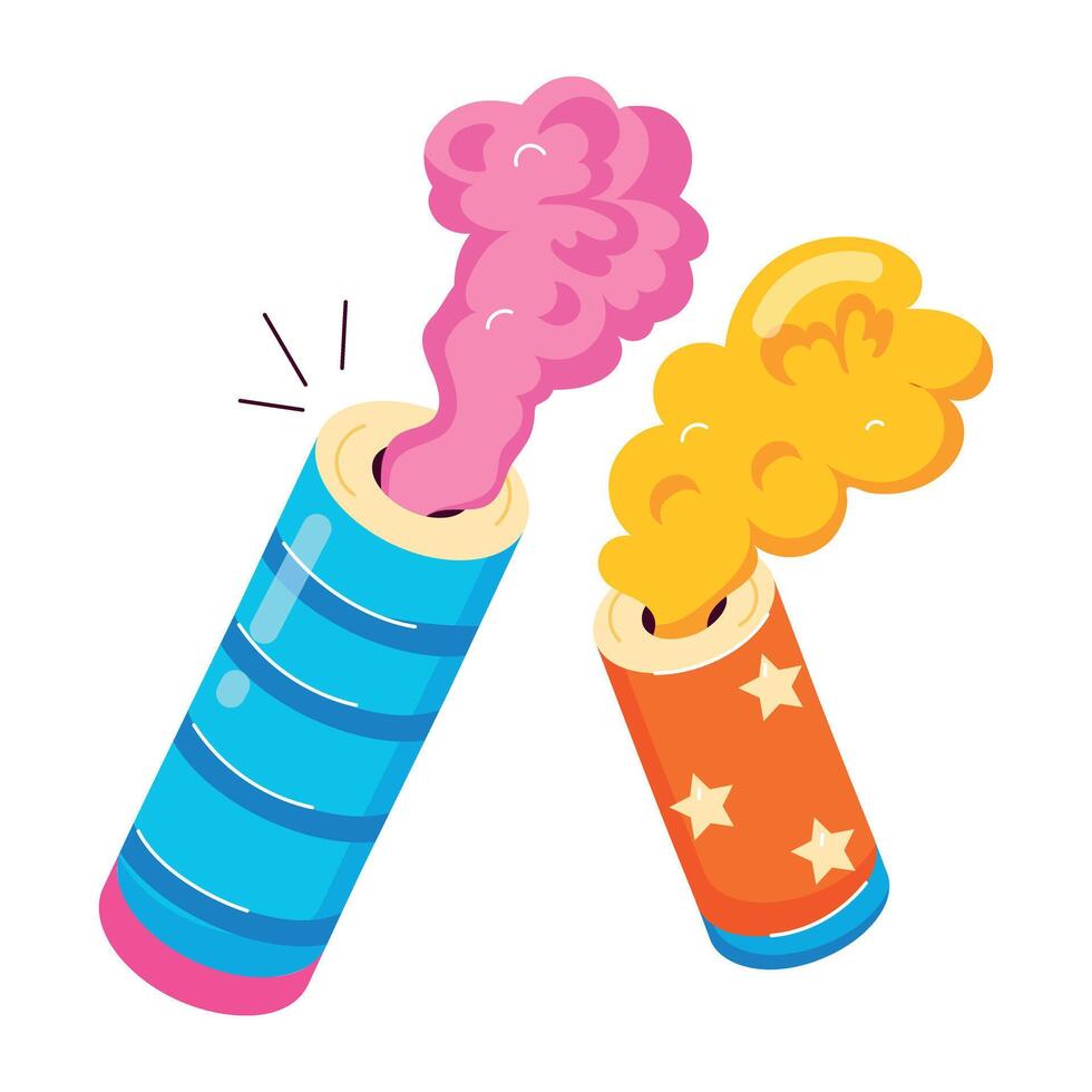 Customizable flat sticker of colour bombs vector