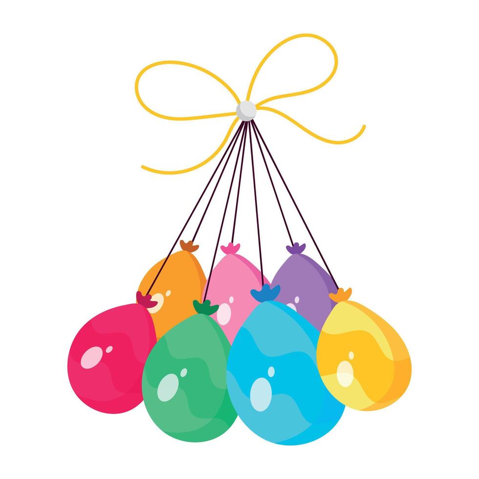 Download this flat sticker of hanging balloons vector