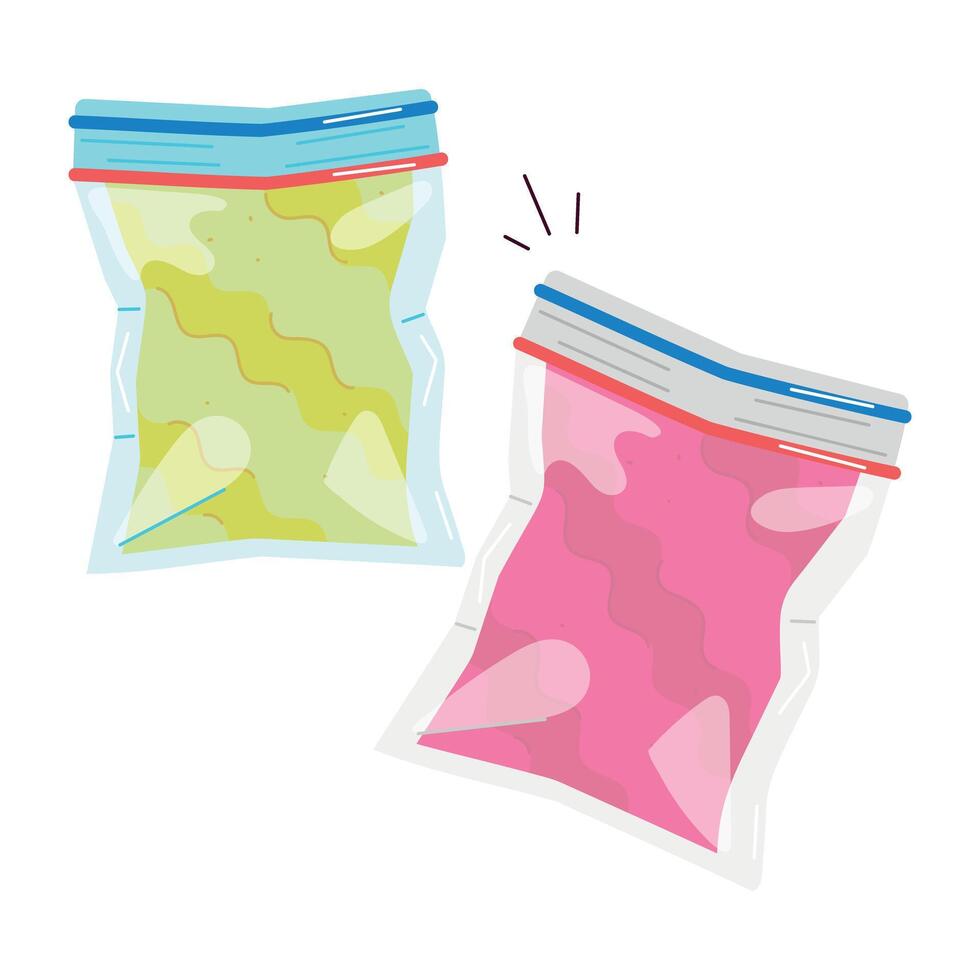Check out flat sticker of colour powder packets vector