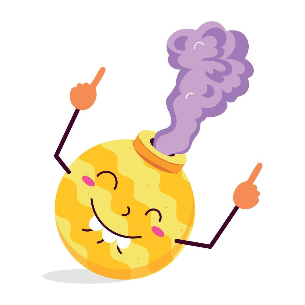 Easy to edit flat sticker of smoke bomb vector