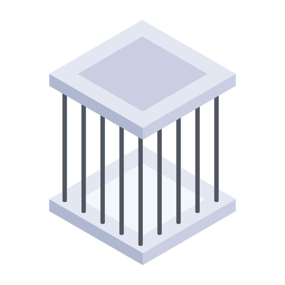 Check this isometric icon of jail vector