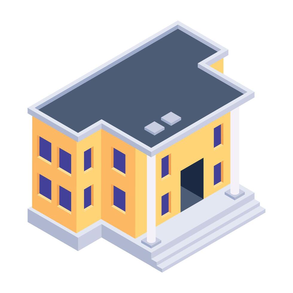 Court building icon in isometric style vector