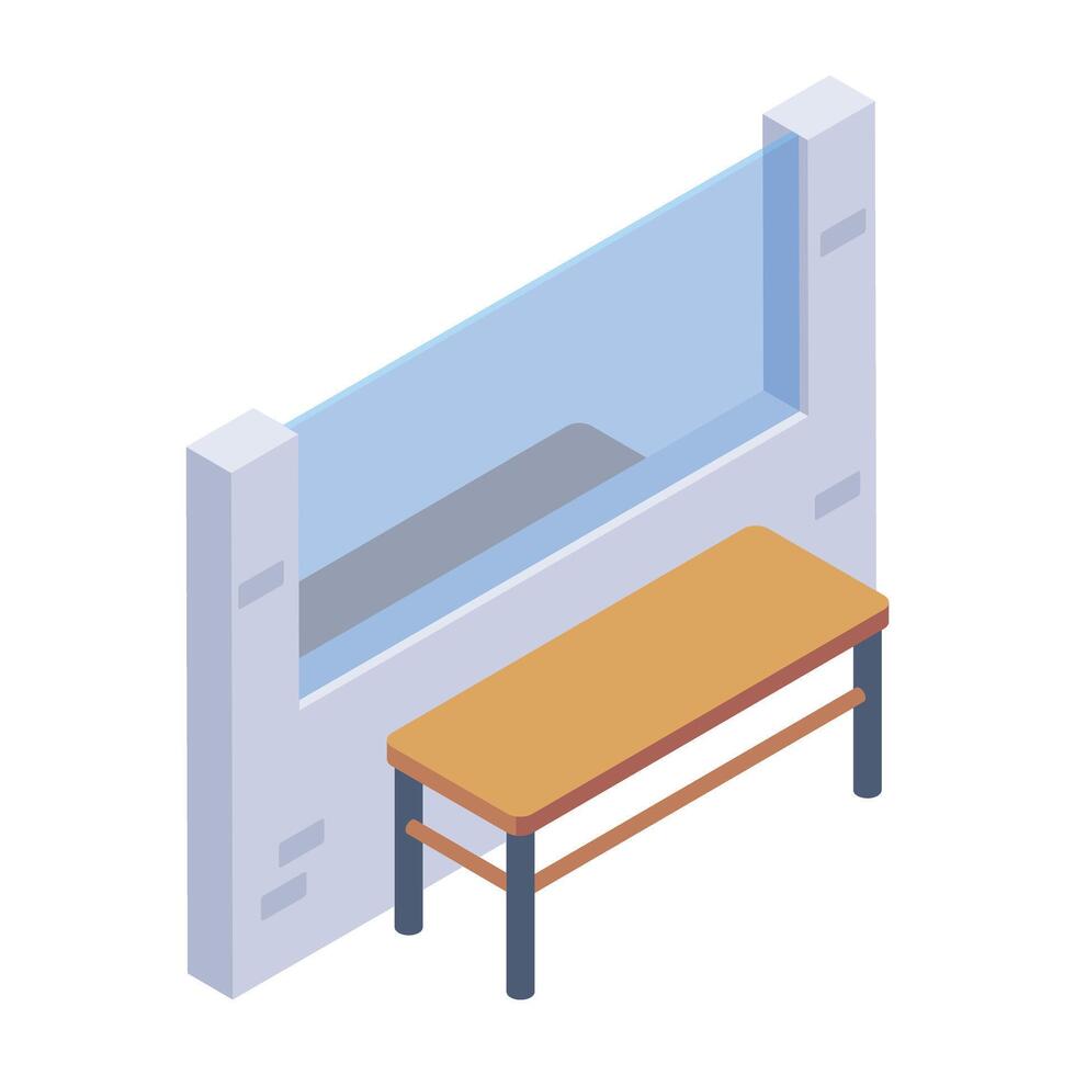 An isometric icon of visitor room vector