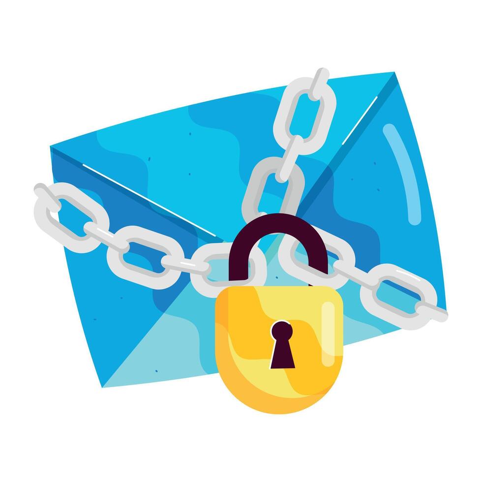 A well-designed flat sticker of secure mail vector