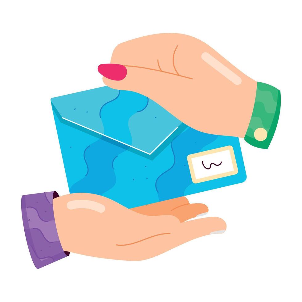 Receive mail trendy flat style sticker vector