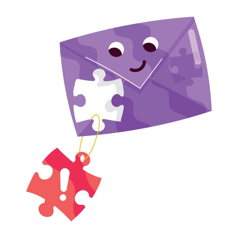Customizable flat sticker of mail problem vector