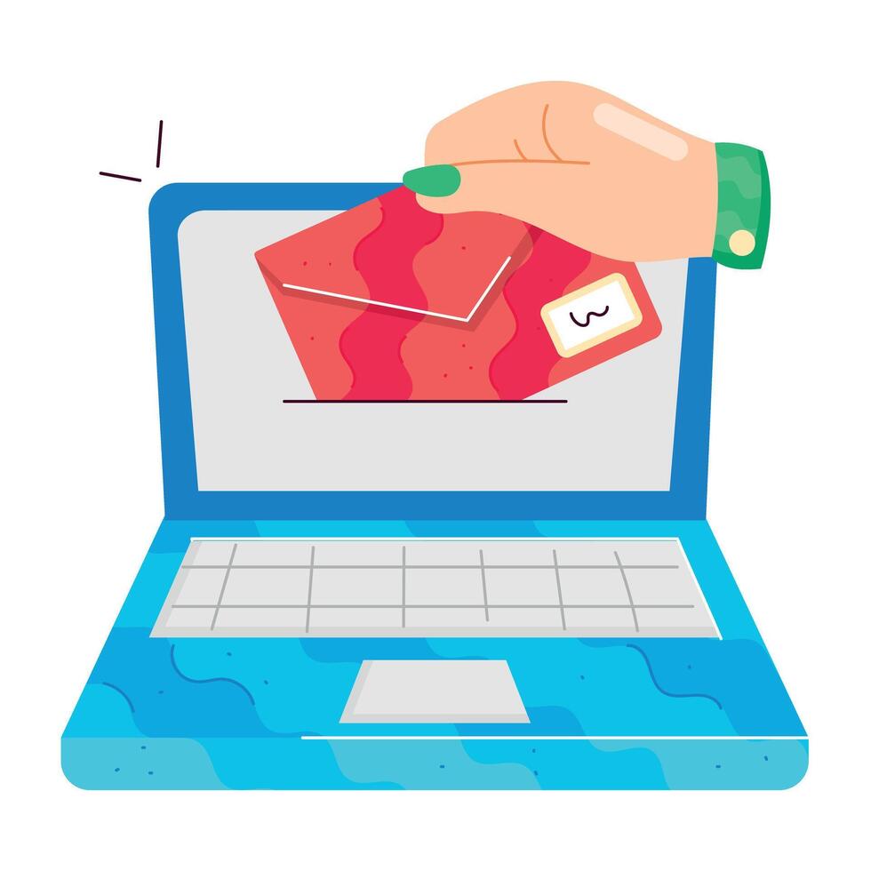 Get this flat sticker of online mail vector