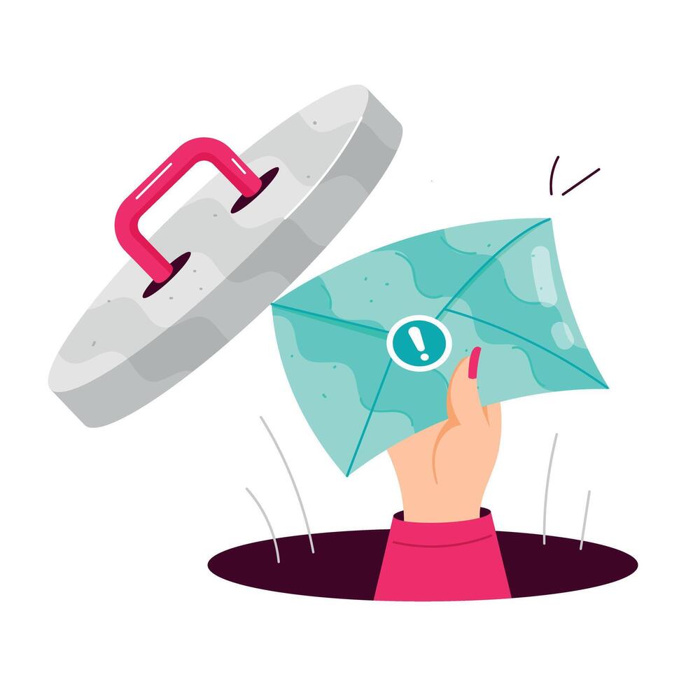 Handy flat sticker depicting junk mail vector