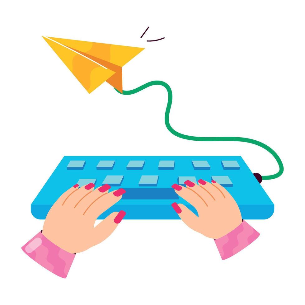 A well-designed flat sticker of email writing vector
