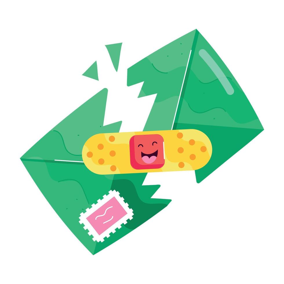 Premium flat sticker of a get well soon letter vector