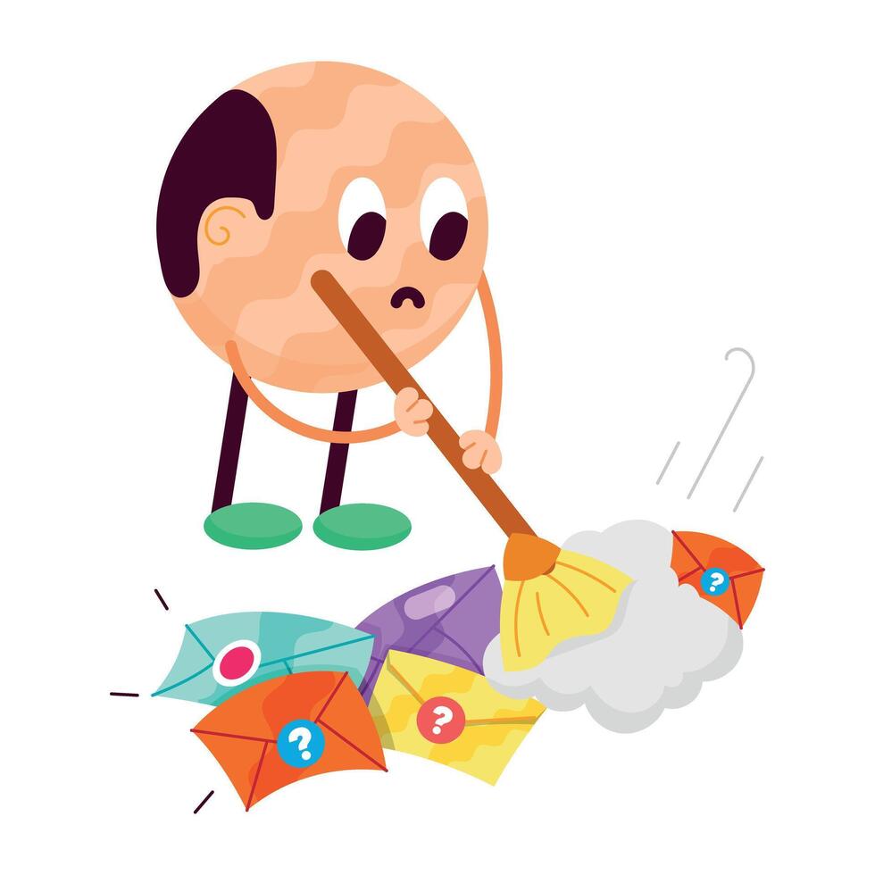 Ready to use flat sticker of cleaning mail vector
