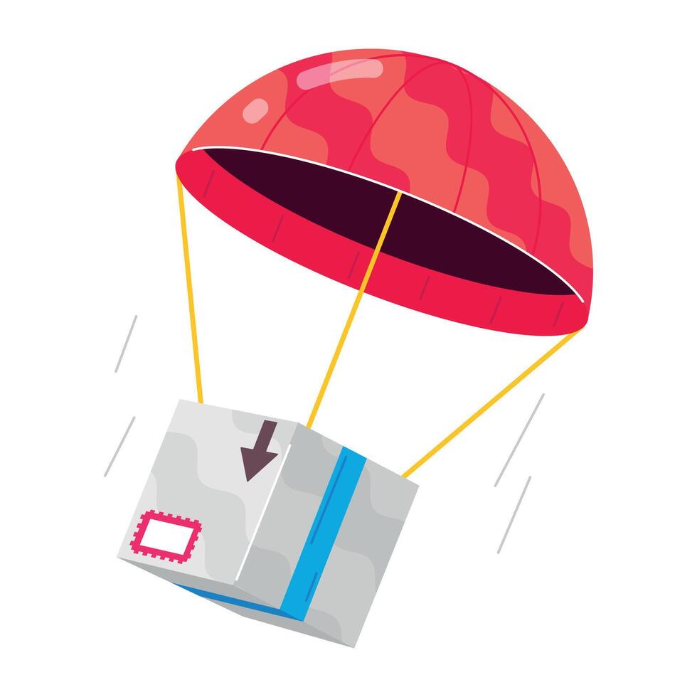 Modern flat sticker depicting air delivery vector