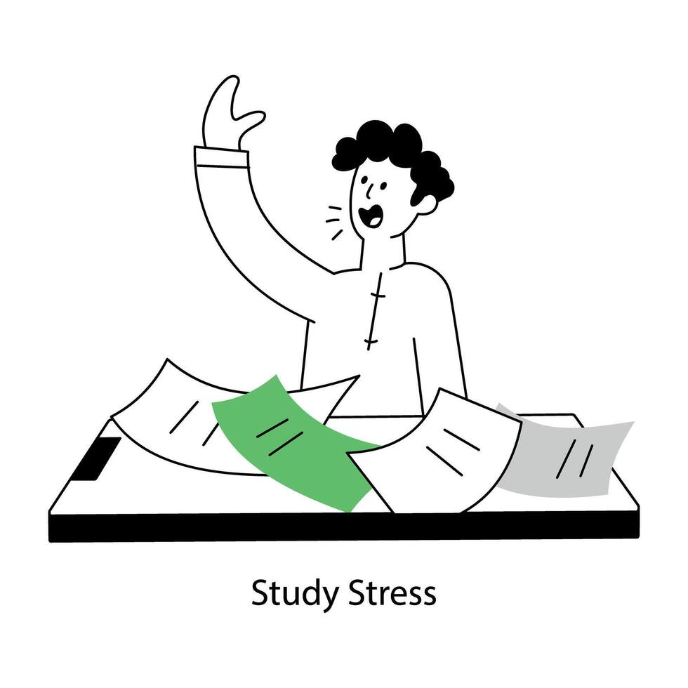 A linear mini illustration of study stress vector