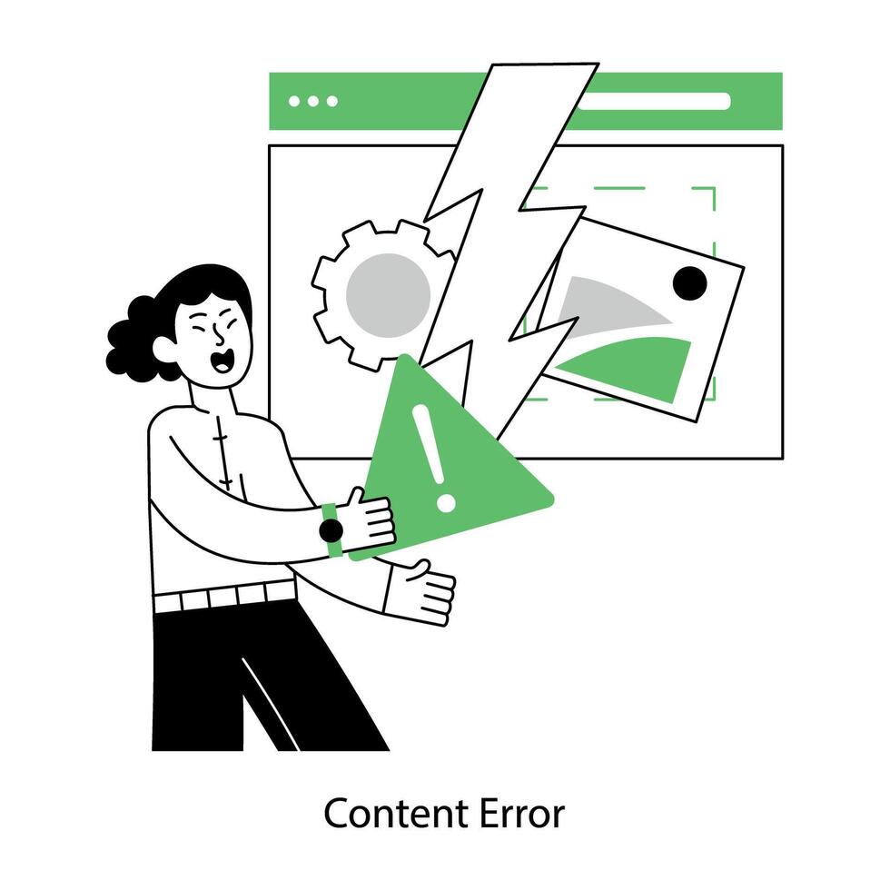 A line style mini illustration of content error vector