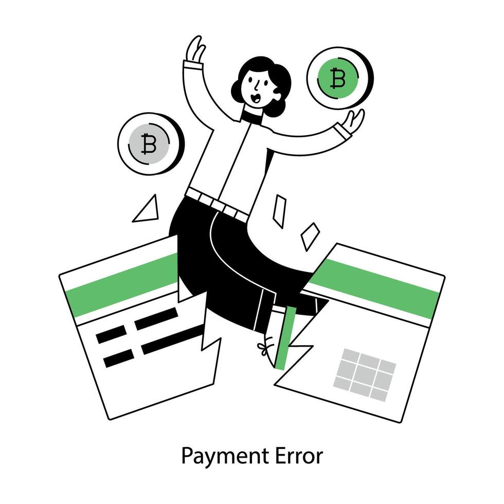 A customizable linear mini illustration of payment error vector