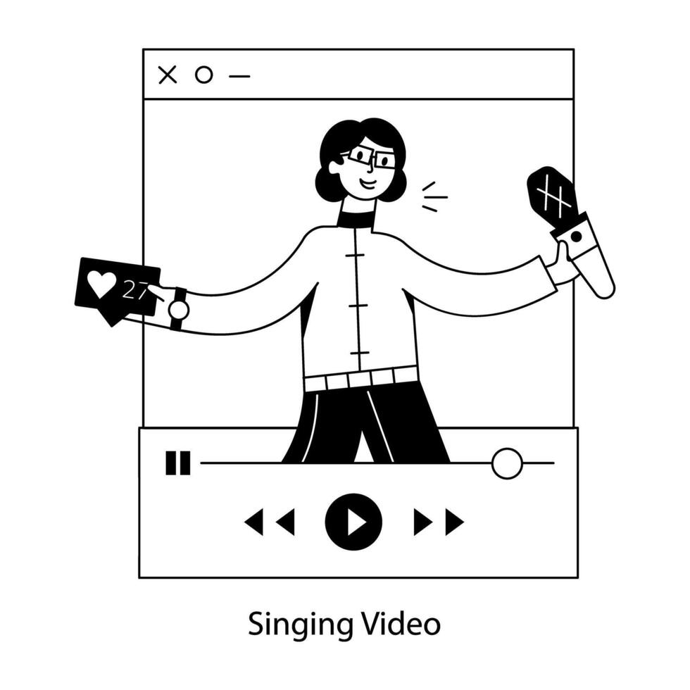 A linear mini illustration of singing vector