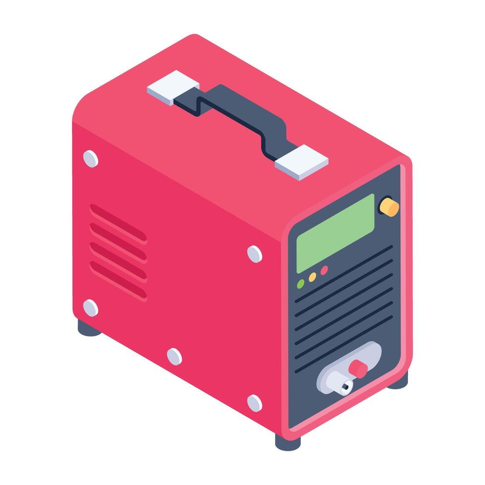 Get this isometric icon of a welding machine vector
