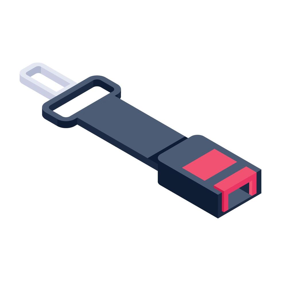 Handy isometric icon of a seat belt vector