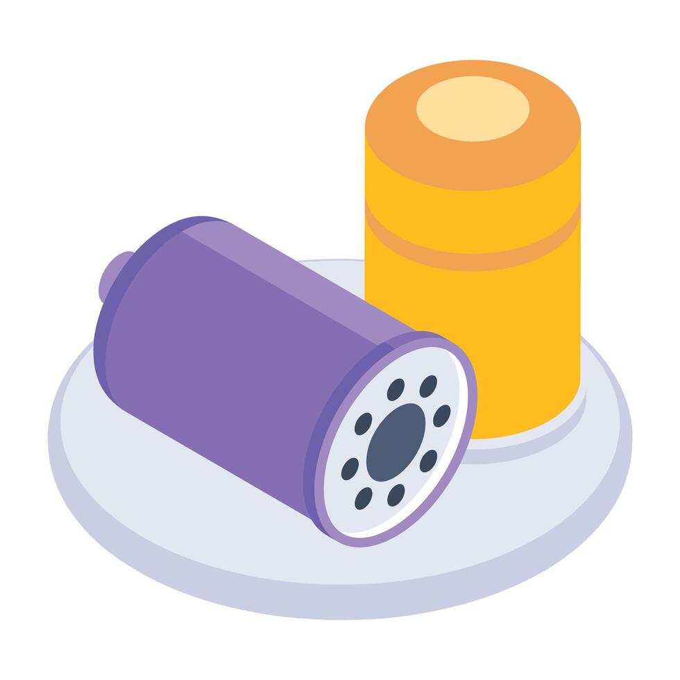 Handy isometric icon of motor filters vector