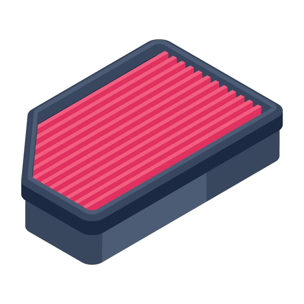 Handy isometric icon of an engine filter vector