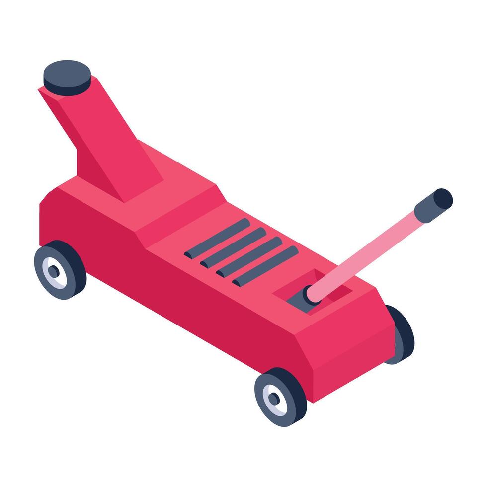 Grab this isometric icon of a car jack vector