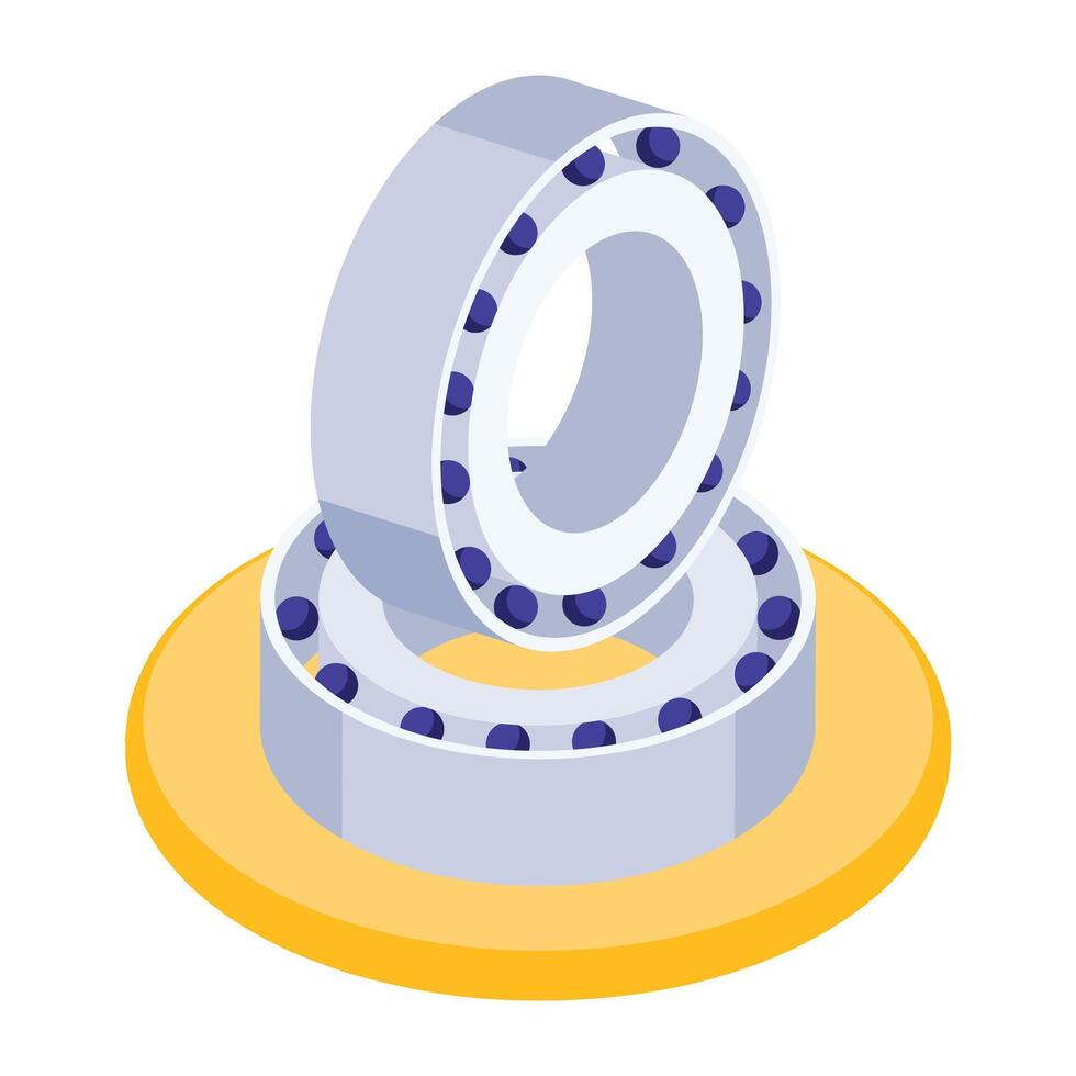 Ready to use isometric icon of bearings vector