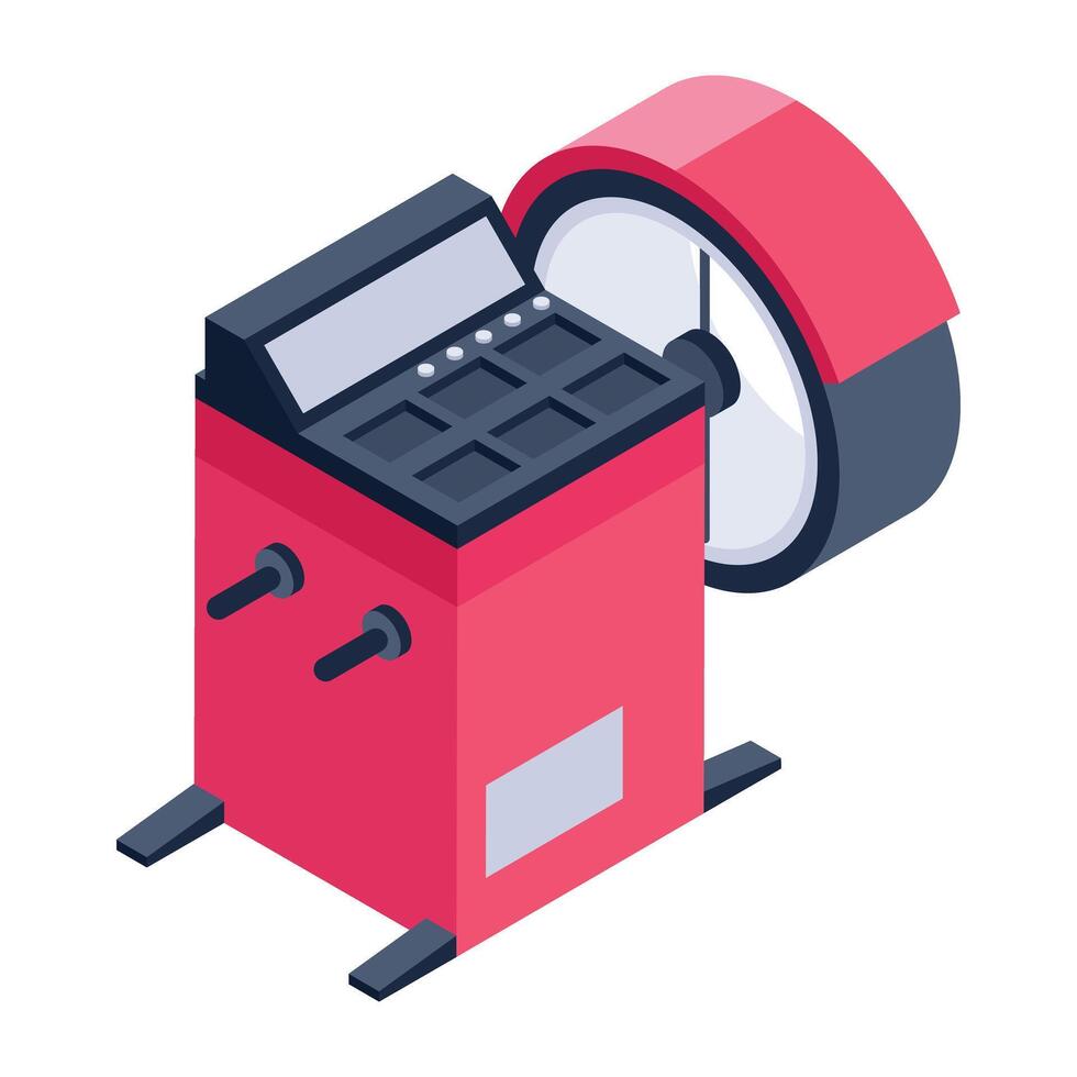 Trendy isometric icon of tyre balancer vector