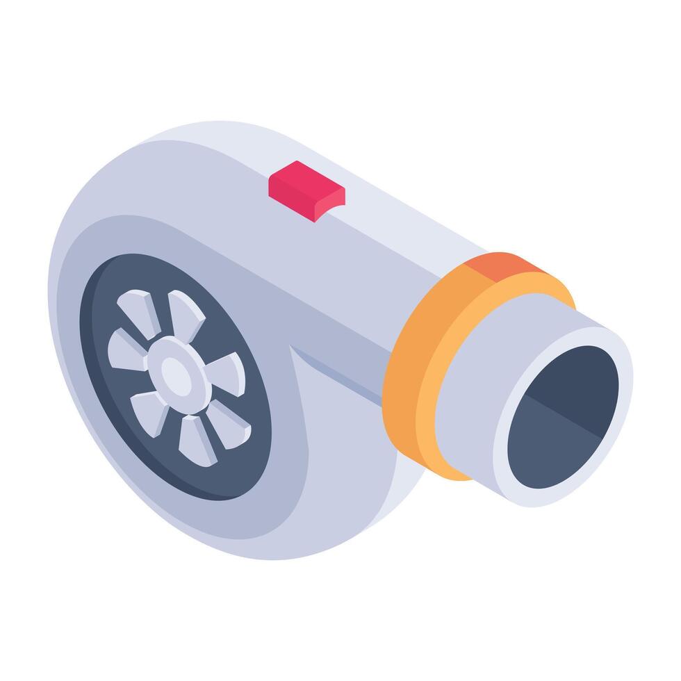 Modern isometric icon of a turbocharger vector