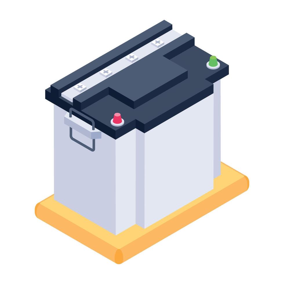 Handy isometric style icon of an accumulator vector