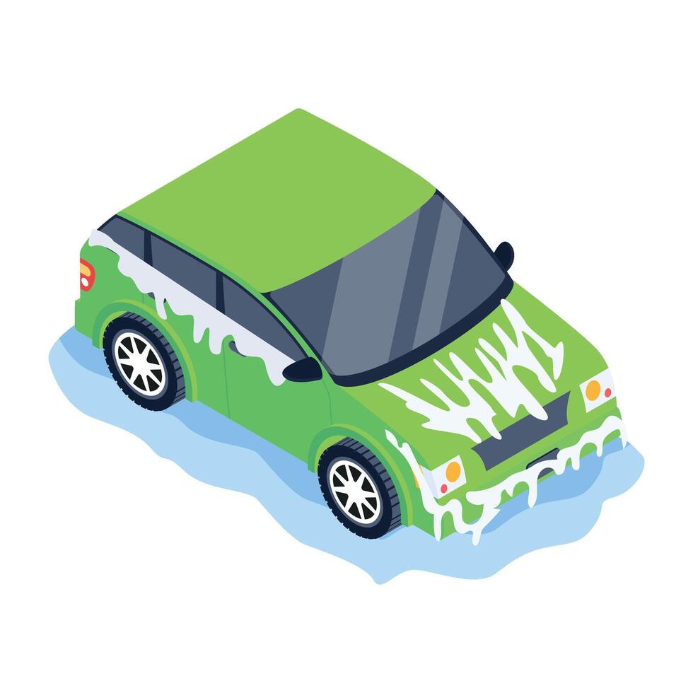 Check out isometric icon depicting car wash vector