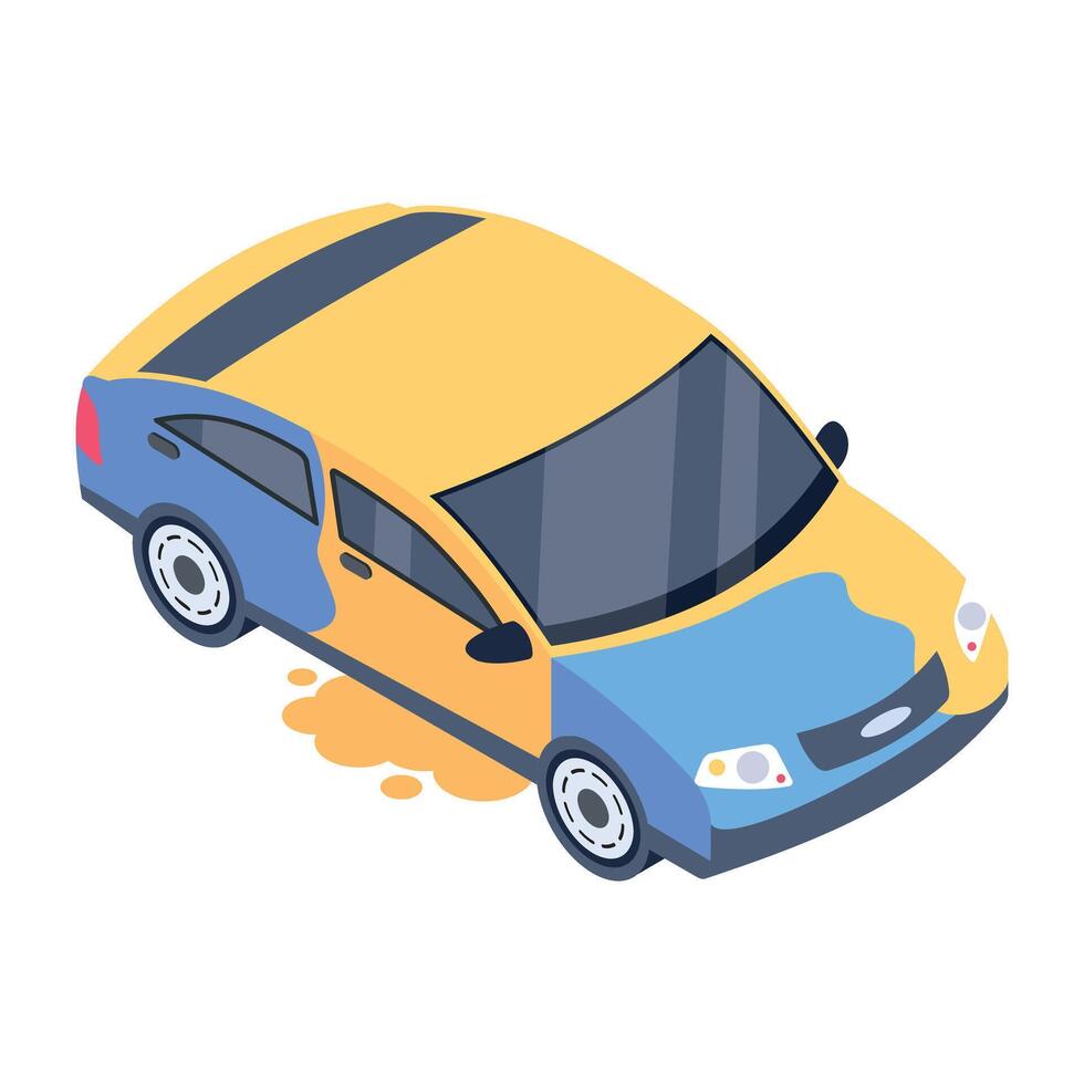 Download isometric icon depiction car painting vector