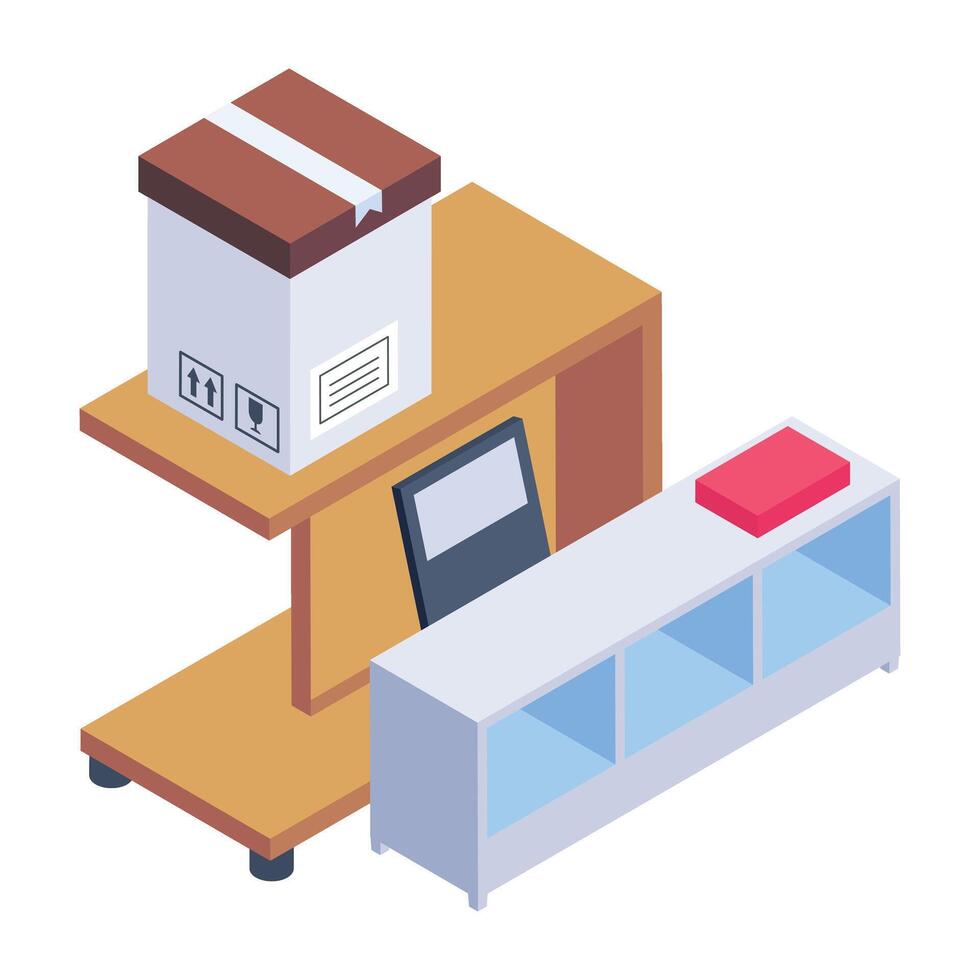 Get this isometric icon of furniture moving vector