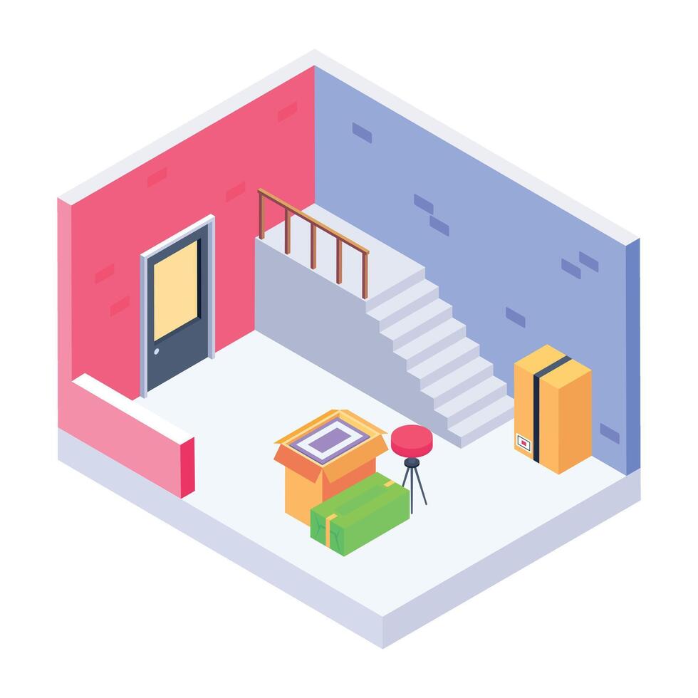 Get this isometric style icon of home interior vector