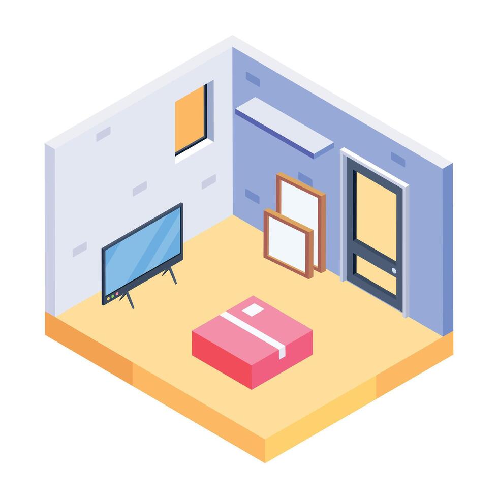 Check out isometric icon of a room interior vector