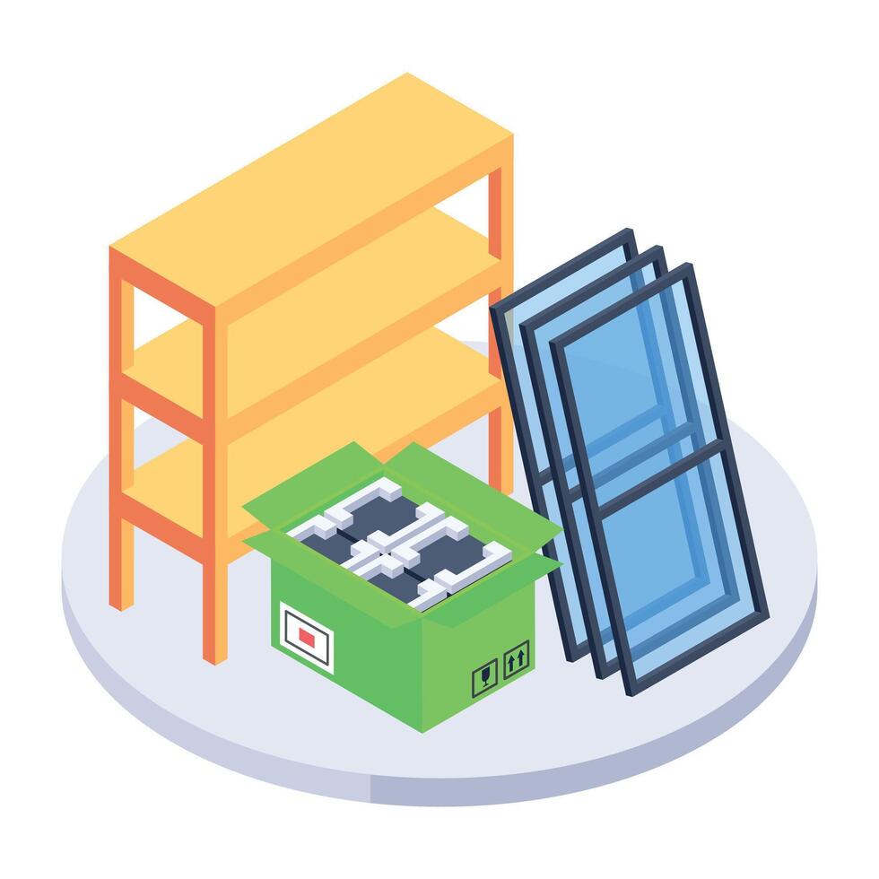 Download isometric icon of a storage rack vector