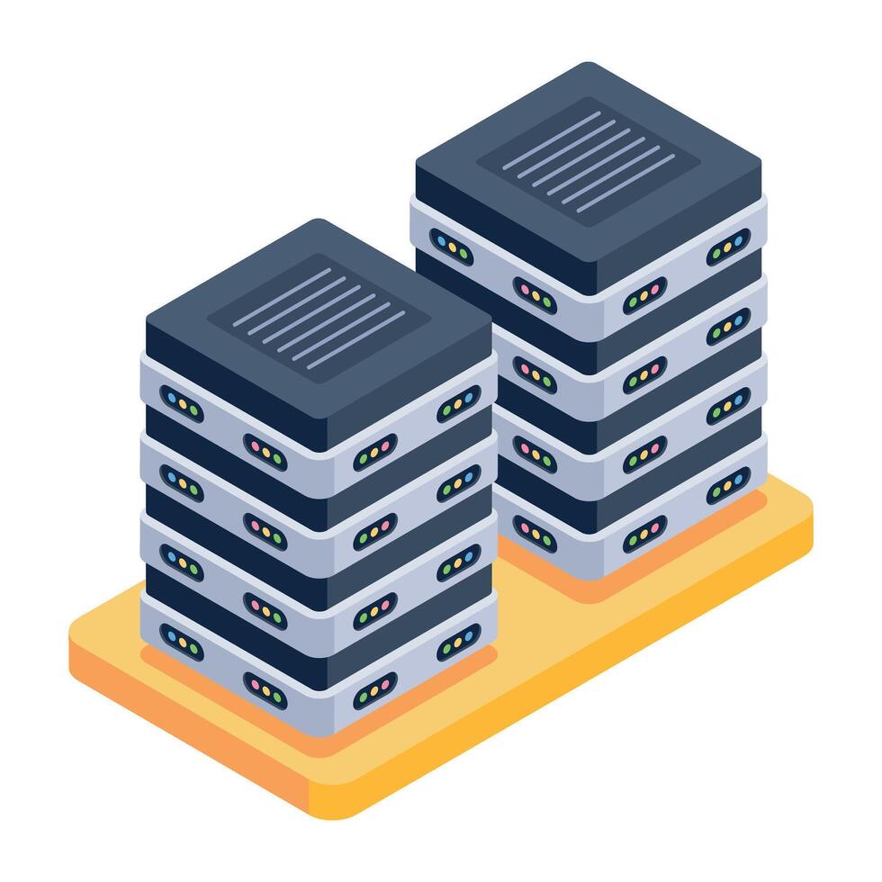 Check out isometric icon of hosting servers vector