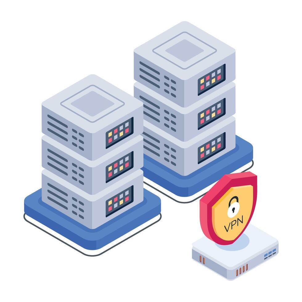 Trendy isometric icon of von servers vector