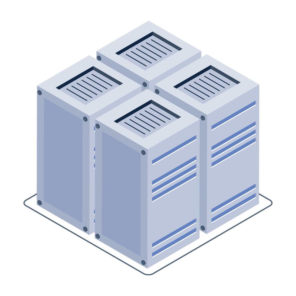 Handy isometric icon of rack enclosures vector