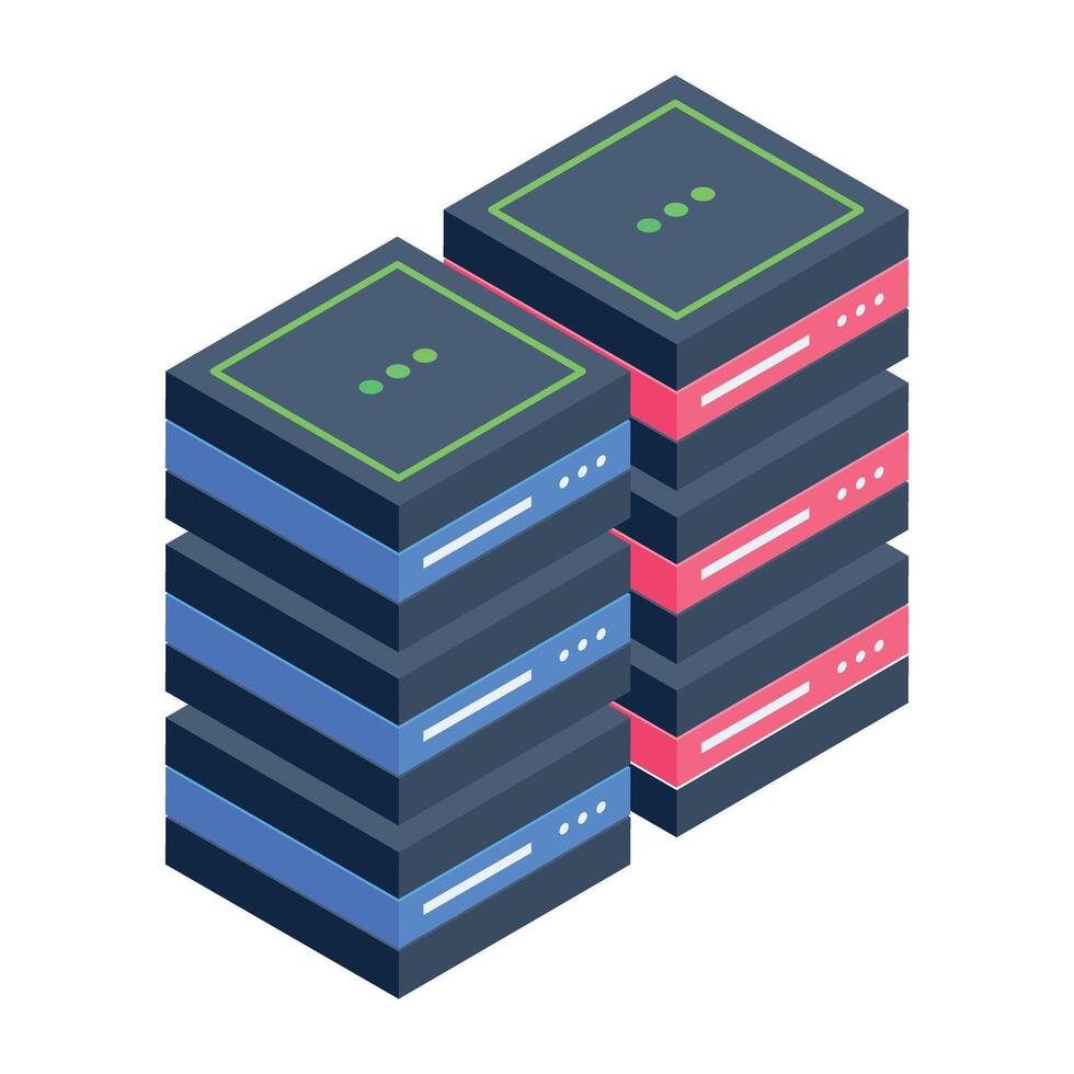 Latest isometric icon depicting rack cabinets vector