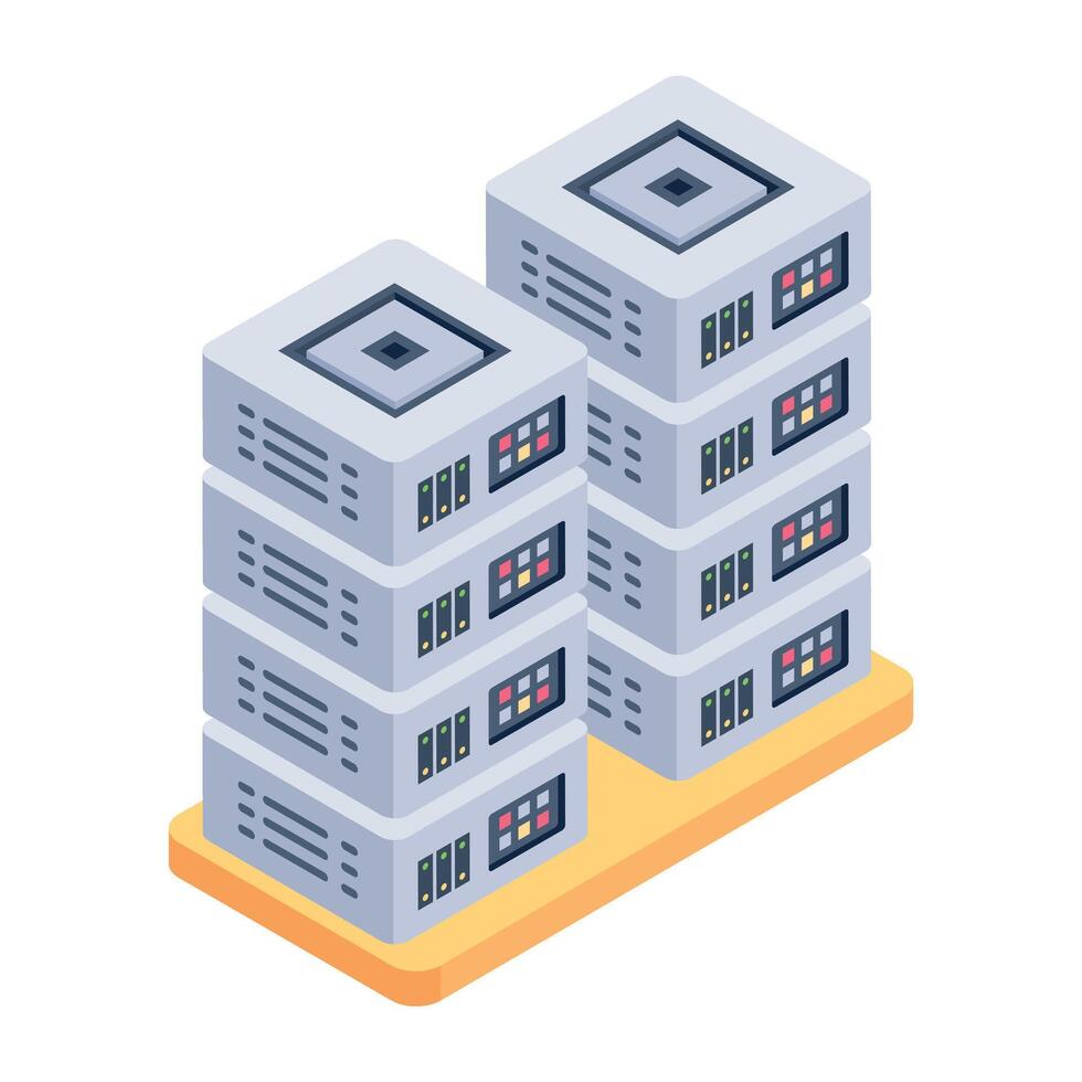 Handy isometric icon of server cabinets vector