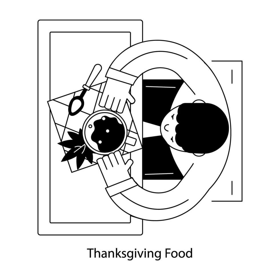 Editable linear mini illustration of thanksgiving food vector