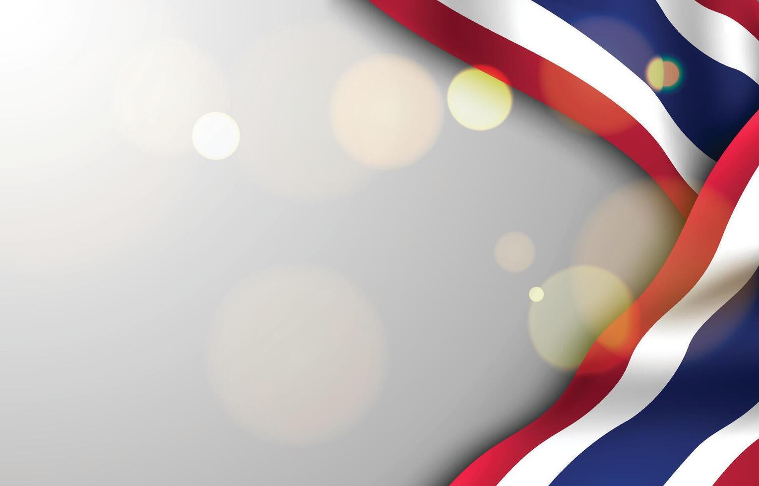 Thailand flag waving in the wind on grey background vector