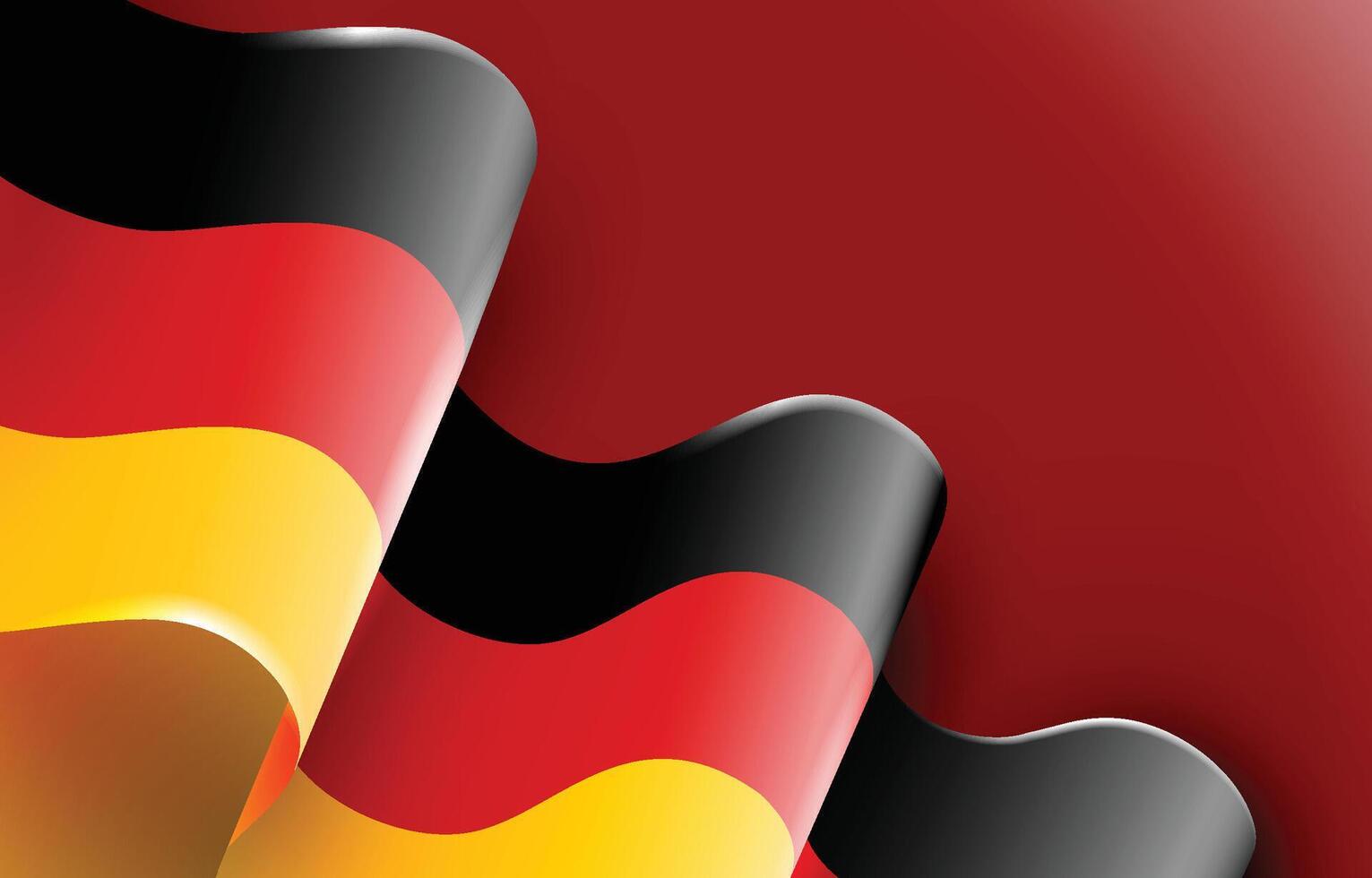 German flag waving in the wind on a red background vector