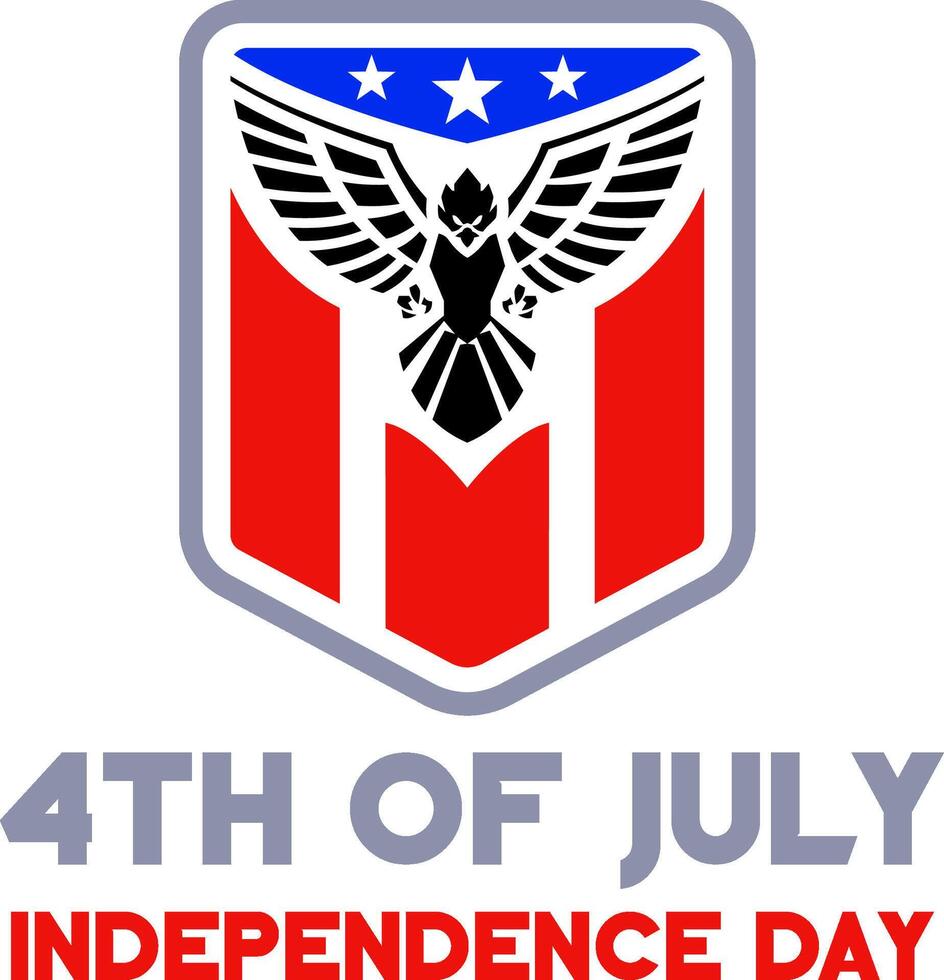 eagle badge 4th july independence day vector