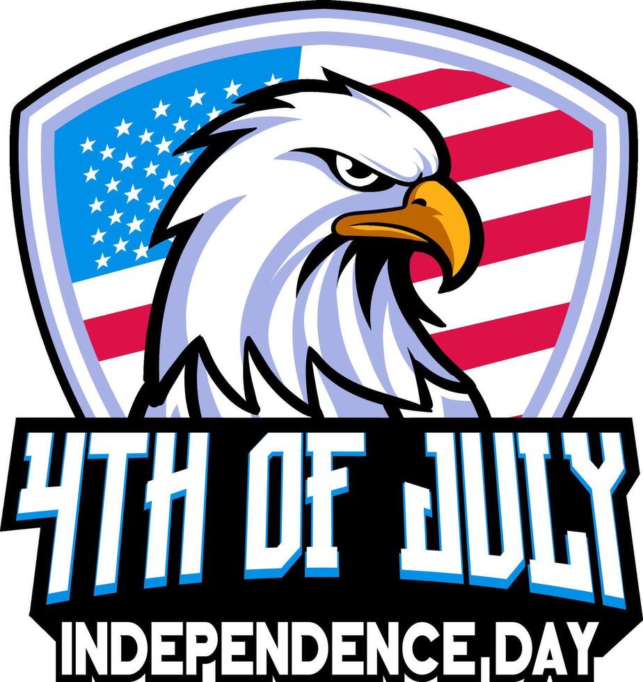 Eagle mascot independence day 4th july vector