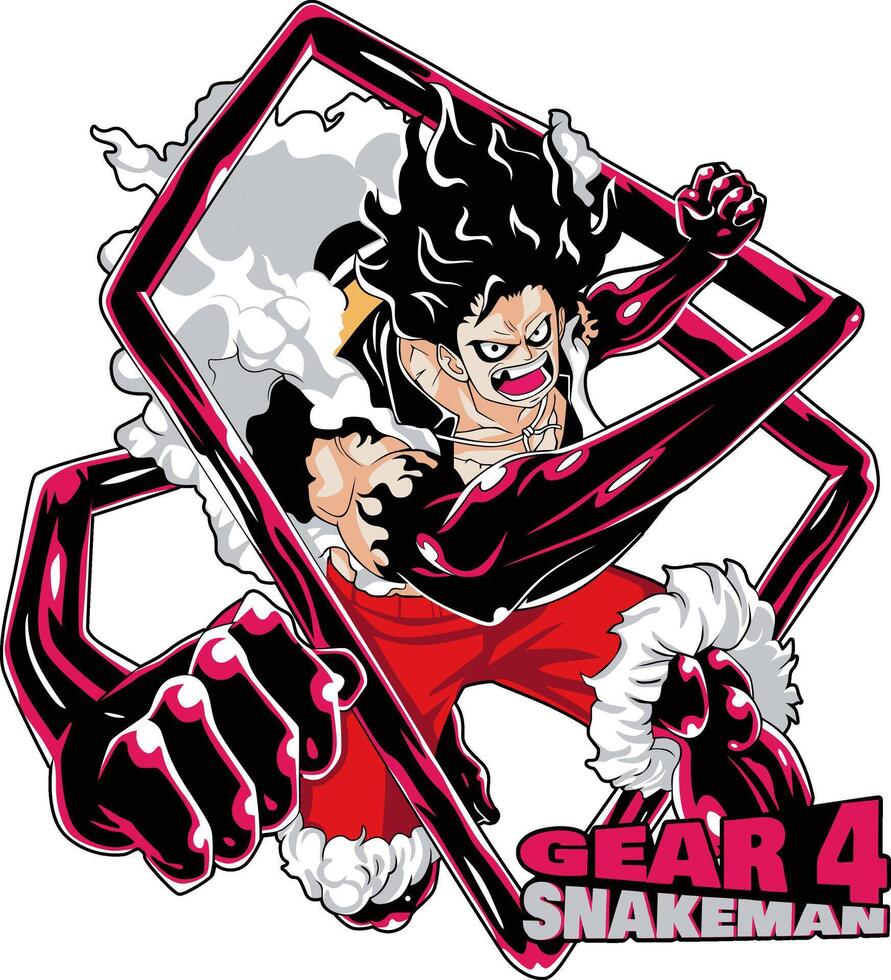 Gear 4 luffy snakeman vector
