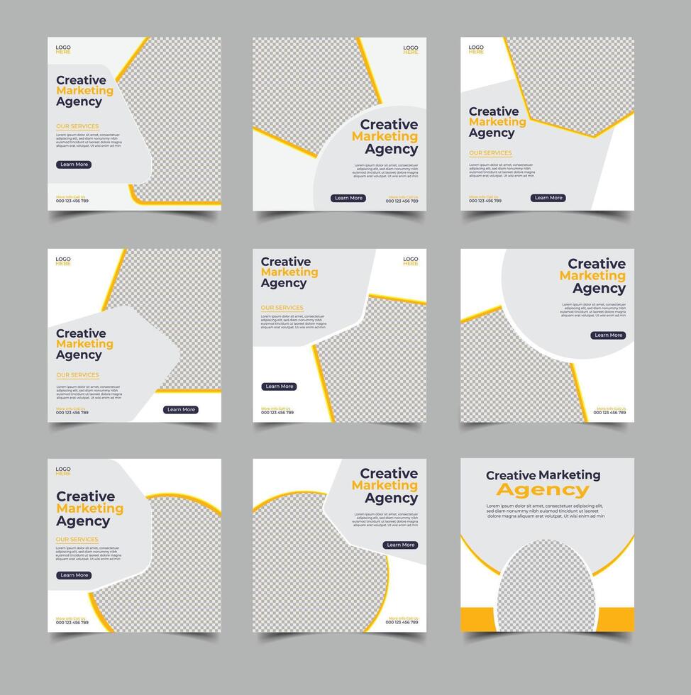 Digital marketing social media post web template vector