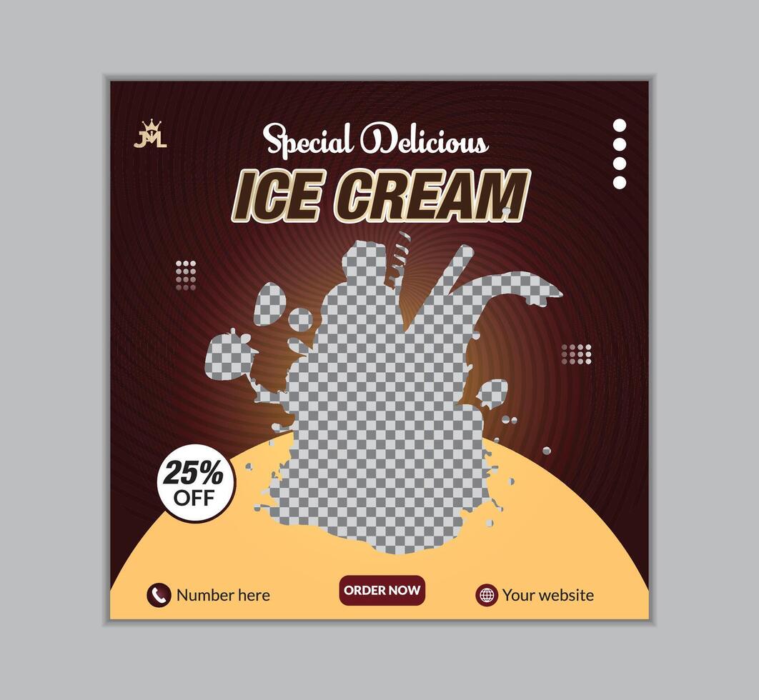 Special Delicious Ice Cream social media post design vector
